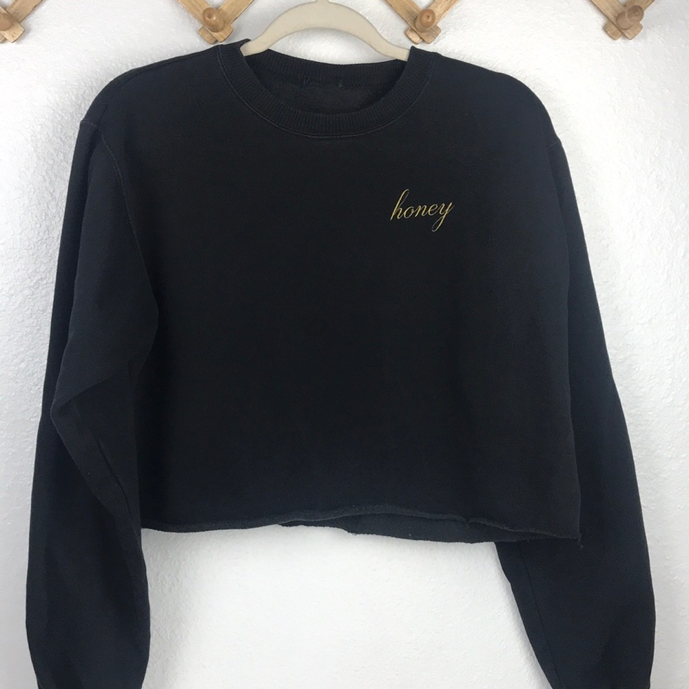 ✨Rare Honey Brandy Melville Crop Pullover Crewneck